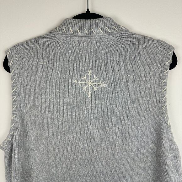 Vintage Erika II & Co Womens. Winter Christmas Light Blue Sweater Vest 18/20W - Picture 5 of 8